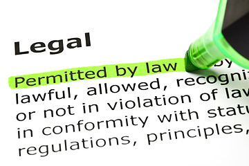 Image showing 'Permitted by law', under 'Legal'