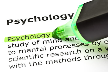 Image showing 'Psychology' highlighted in green