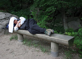 Image showing The tired hiker