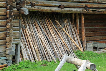 Image showing Old norwegian farm detail-barn