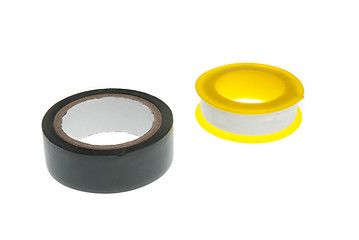 Image showing Black and white electrical plastic tape