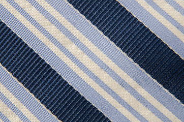 Image showing Closeup view of a striped neck tie