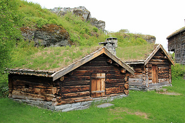 Image showing Old Norwegian cabins