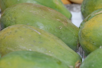 Image showing Green Papayas