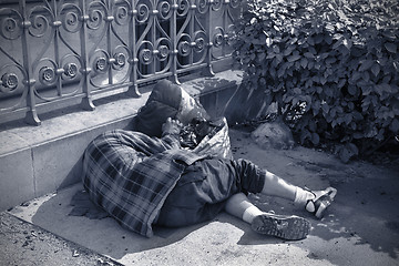 Image showing Homeless man Paris