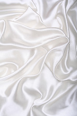 Image showing Smooth elegant white silk as background 