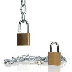 Image showing Padlocks and chain