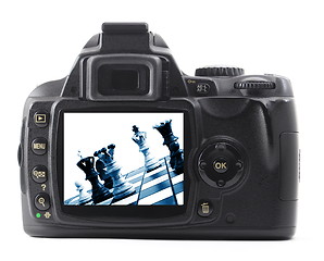 Image showing digital camera and chess