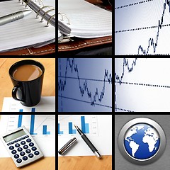 Image showing collage of business or finance