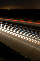 Image showing highway at night with traffic