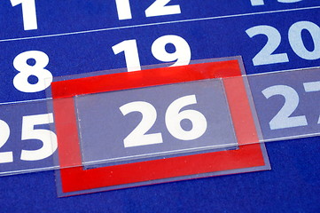 Image showing red and blue calendar