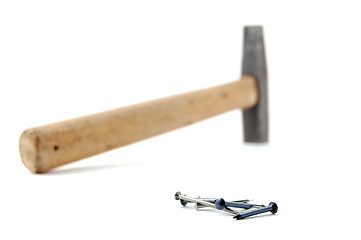 Image showing hammer and nails