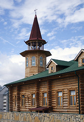 Image showing wooden house with tower