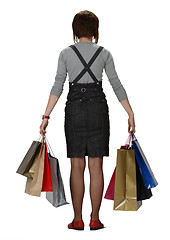 Image showing Woman with shopping bags