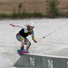 Image showing Female wakeboarder