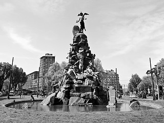 Image showing Traforo del Frejus statue, Turin