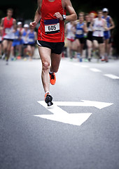 Image showing Marathon runners - blurred motion 