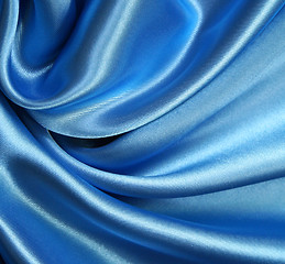 Image showing Smooth elegant dark blue silk 