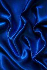 Image showing Smooth elegant blue silk 