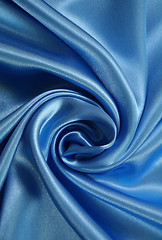 Image showing Smooth elegant dark blue silk