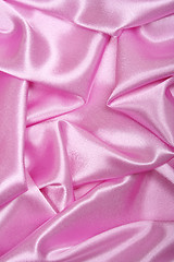 Image showing Smooth elegant pink silk as background 