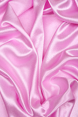 Image showing Smooth elegant pink silk as background 