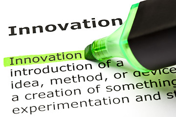 Image showing 'Innovation' highlighted in green