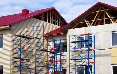 Image showing Construction of the house. Facade