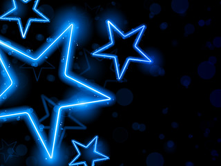 Image showing Glowing Neon Stars Background