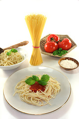 Image showing Spaghetti with tomato sauce
