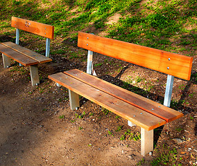 Image showing benches in a beautiful park