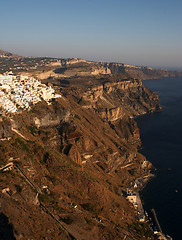 Image showing Nightfall on Fira, Santorinia