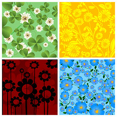 Image showing Four floral background