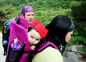 Image showing Family hiking trip