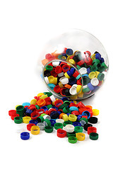 Image showing plastic caps in the glass sphere