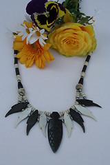 Image showing Black and white necklace
