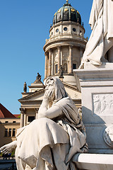 Image showing Detail of the French Dome and the monument to german poet Friedr