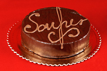Image showing Sacher Torte chocolate cake