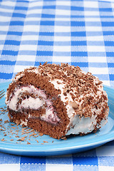 Image showing Chocolate swiss roll