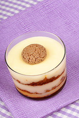 Image showing Vanilla custard and amaretti dessert