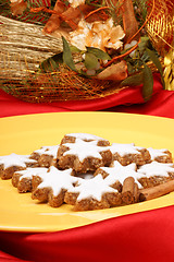 Image showing Cinnamon star cookies (Zimtsterne)