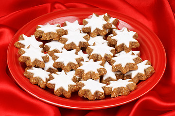 Image showing Cinnamon star cookies (Zimtsterne)