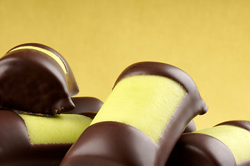 Image showing Swedish marzipan and chocolate rolls