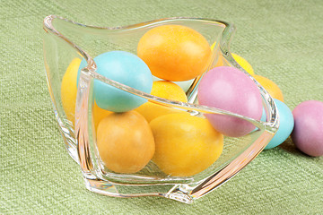 Image showing Hard sugar coated chocolate eggs