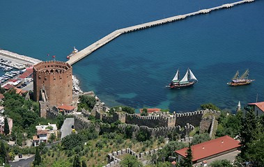 Image showing Red tower of Alanya