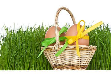 Image showing basket with easter eggs