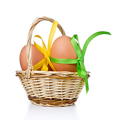 Image showing basket with easter eggs