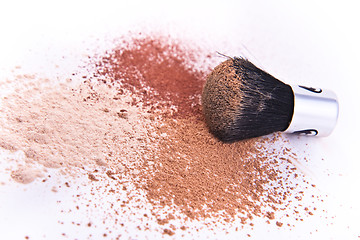 Image showing makeup brush and powder