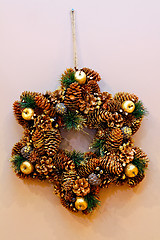 Image showing Cone wreath