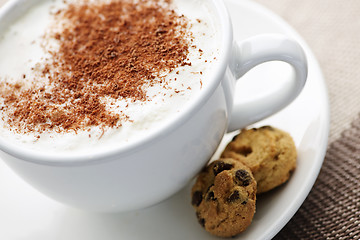 Image showing Cappuccino or latte coffee
